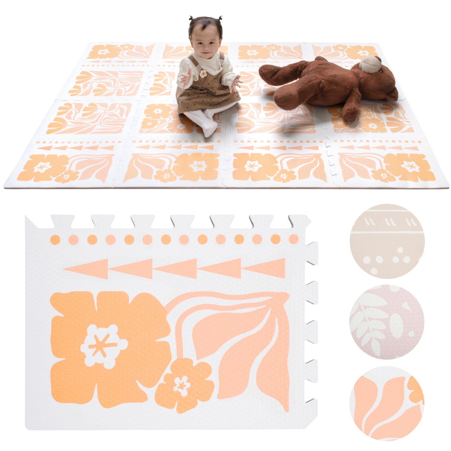 Non-Toxic Baby Play Mat - Soft EVA Foam Puzzle Mat with Interlocking Squares for Babies, Toddlers, and Kids - Ideal for Nursery, Gym, and Playroom