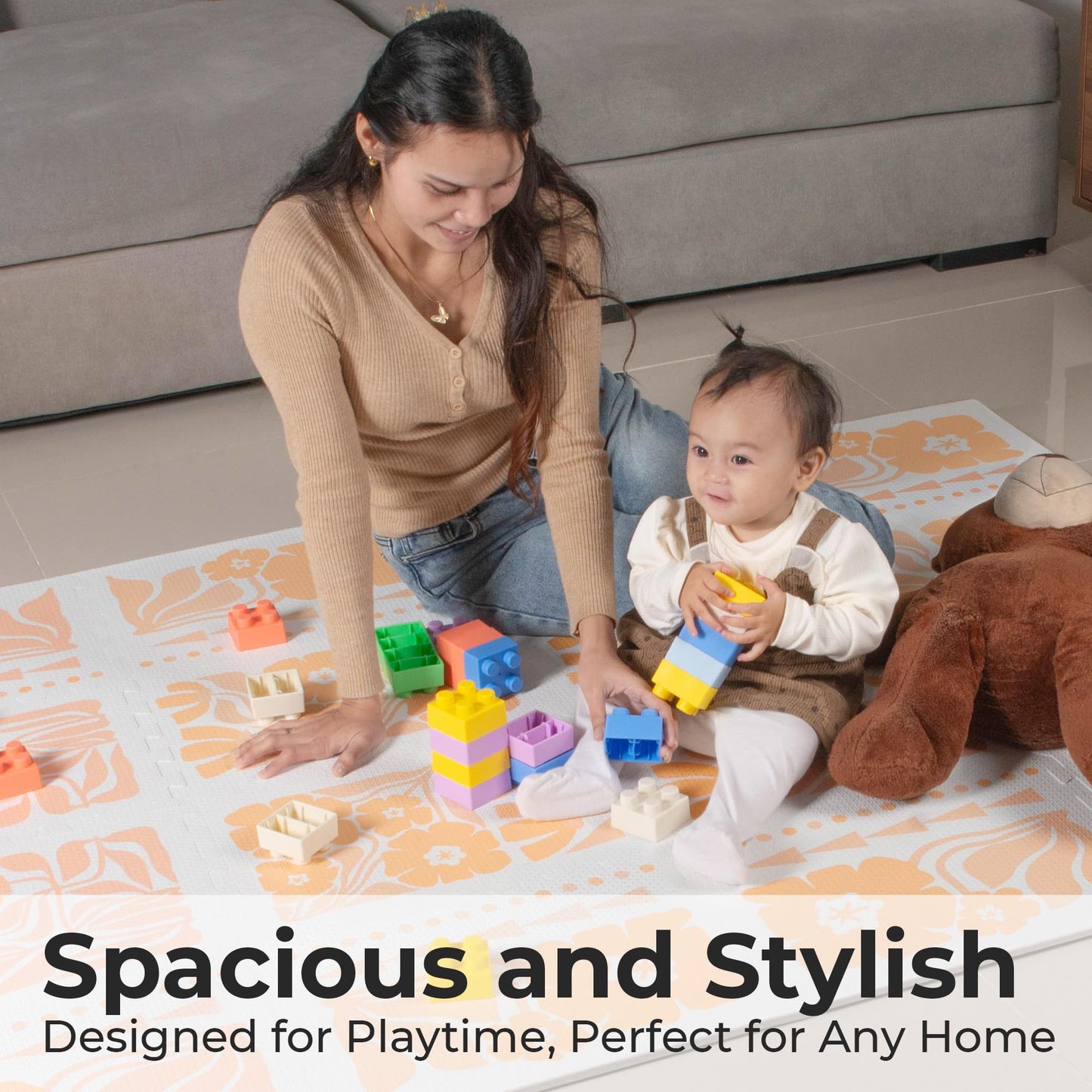 Non-Toxic Baby Play Mat - Soft EVA Foam Puzzle Mat with Interlocking Squares for Babies, Toddlers, and Kids - Ideal for Nursery, Gym, and Playroom