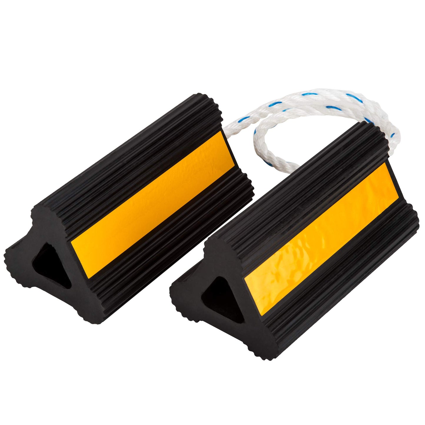 Jade Active Rubber Wheel Chock Pair - Car and RV Wheel Chocks - Long Connecting Rope - Heavy Duty RV Wheel Chocks for Travel Trailers, Cars, Boats, Trucks, Aircraft, RVs (1 Pair)