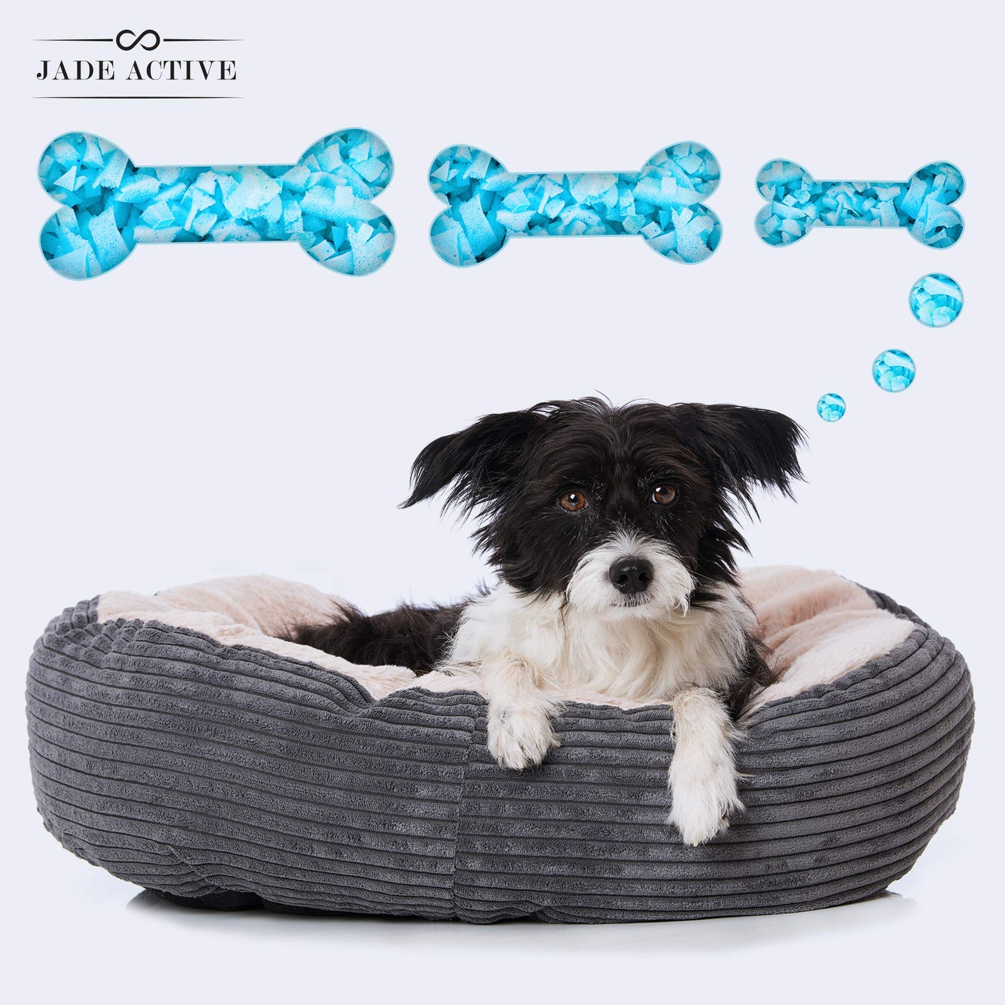 Jade Active Bean Bag Filler, 10 LBS Premium Bean Bag Booster Shredded Memory Foam, Soft Stuffing for Dog Bed or Couch Cushion, Filling Even for Artwork