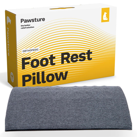 Premium Under Desk Foot Rest Pillow for Your Desk at Work, Home Office, and Gaming - Orthopedic, Ergonomic Memory Foam Foot Stool Cushion with Non-Slip Bottom (Gray)
