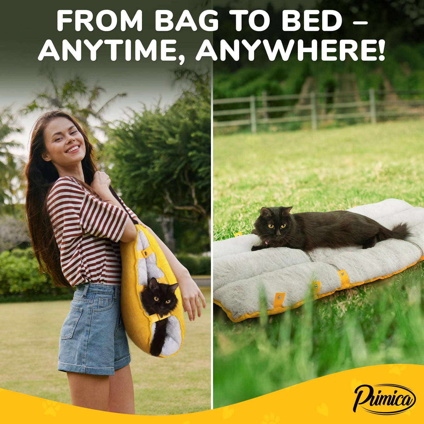 3-in-1 Cat Cave Bed with Covered Tent Design - Convertible Self-Warming Cat Nest Bed for Indoor Cats, Portable Cat Bag, and Open Mattress Option